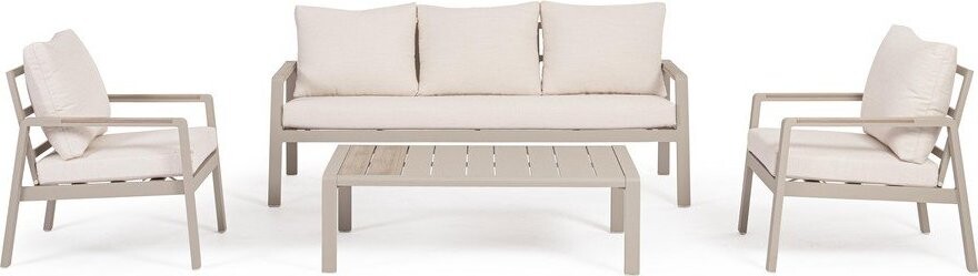 Béžový hliníkový zahradní lounge set pro 5 Elna – Bizzotto