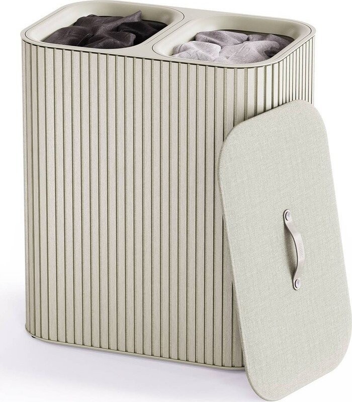 Béžový bambusový koš na prádlo 2x45 l Tota Luxe – Joseph Joseph