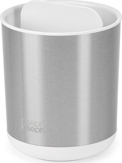 Kelímek na zubní kartáčky z nerezové oceli ve stříbrné barvě Duo Steel – Joseph Joseph