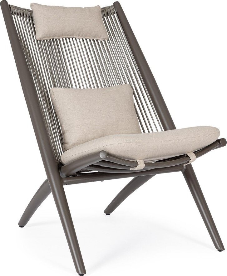 Hnědé kovové zahradní křeslo Aloha – Bizzotto