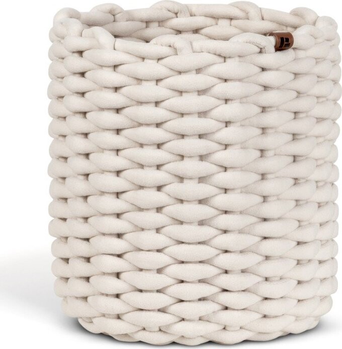 Látkový košík ø 25x25 cm Peach Skin Round M – Bigso