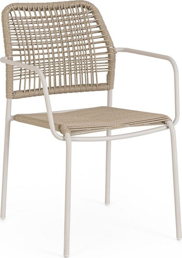 Béžová/v přírodní barvě kovová zahradní židle Jable – Bizzotto