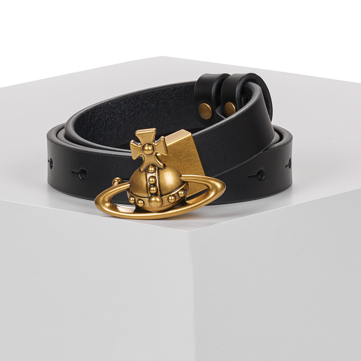 Vivienne Westwood  SMALL ORB BUCKLE BELT  Černá