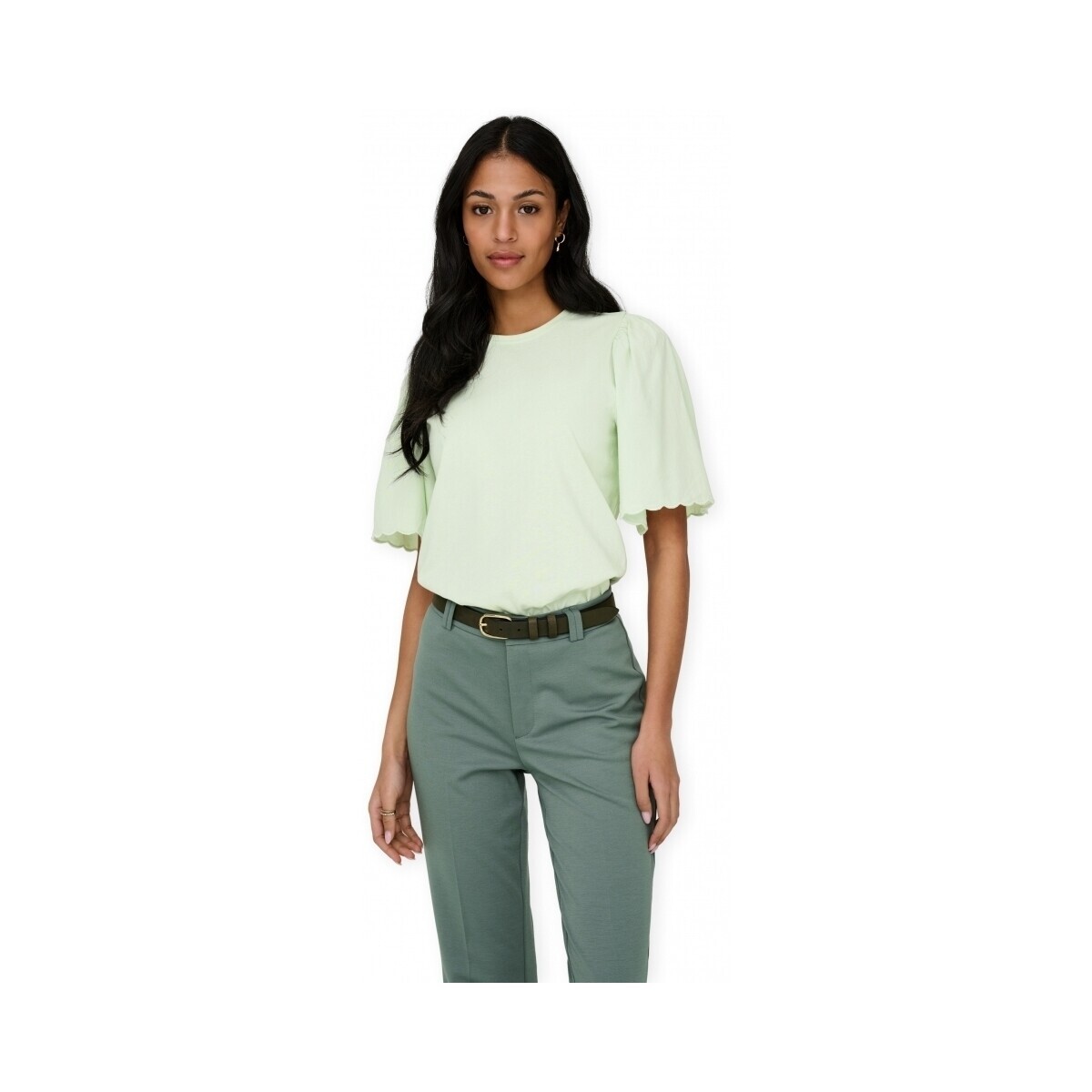 Only  Top Veronika Life - Green Lily  Zelená