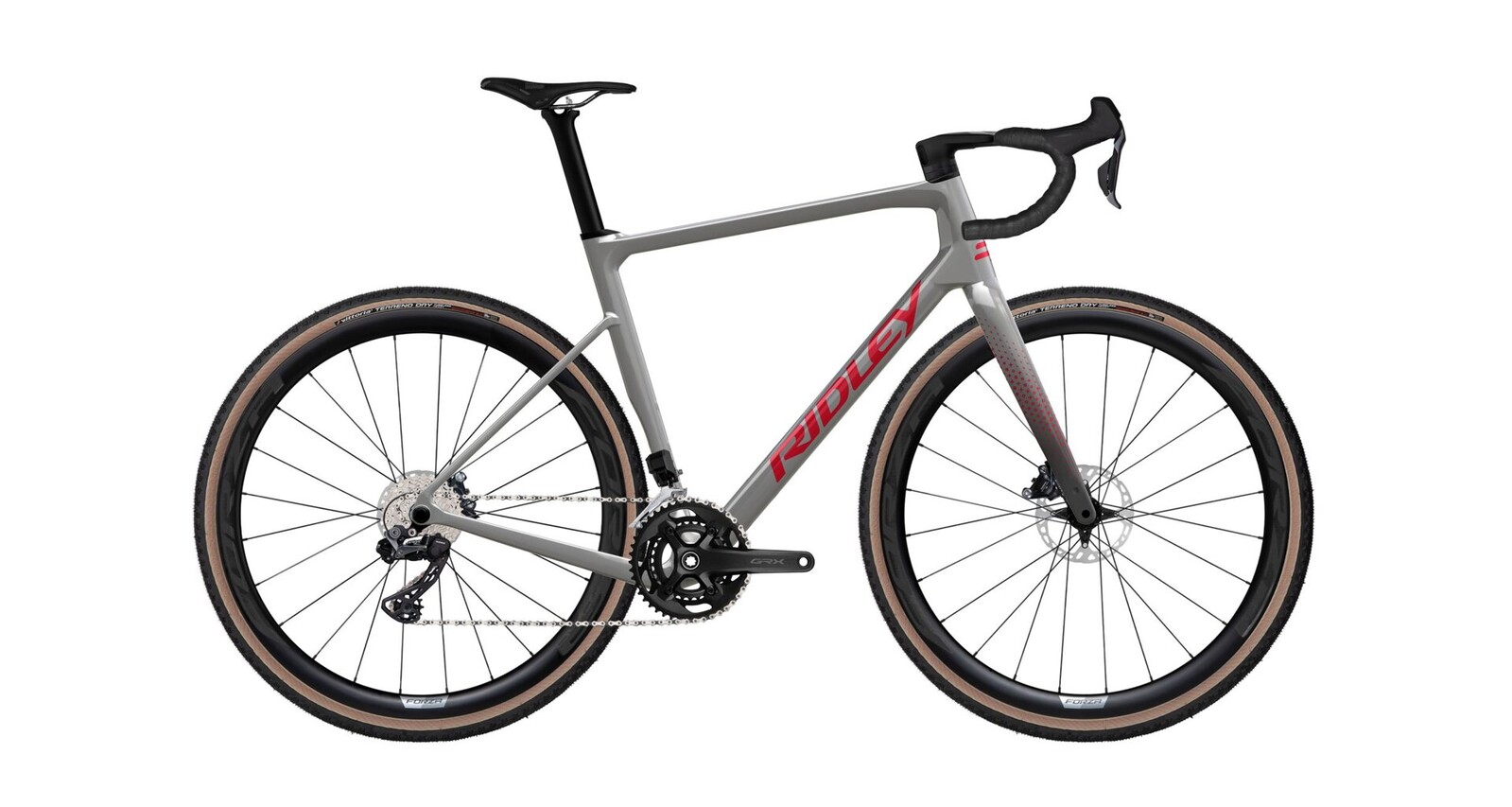 Ridley Grifn RS Shimano GRX800 Di2 - Battleship Grey / Candy Red Metallic Velikost: XL