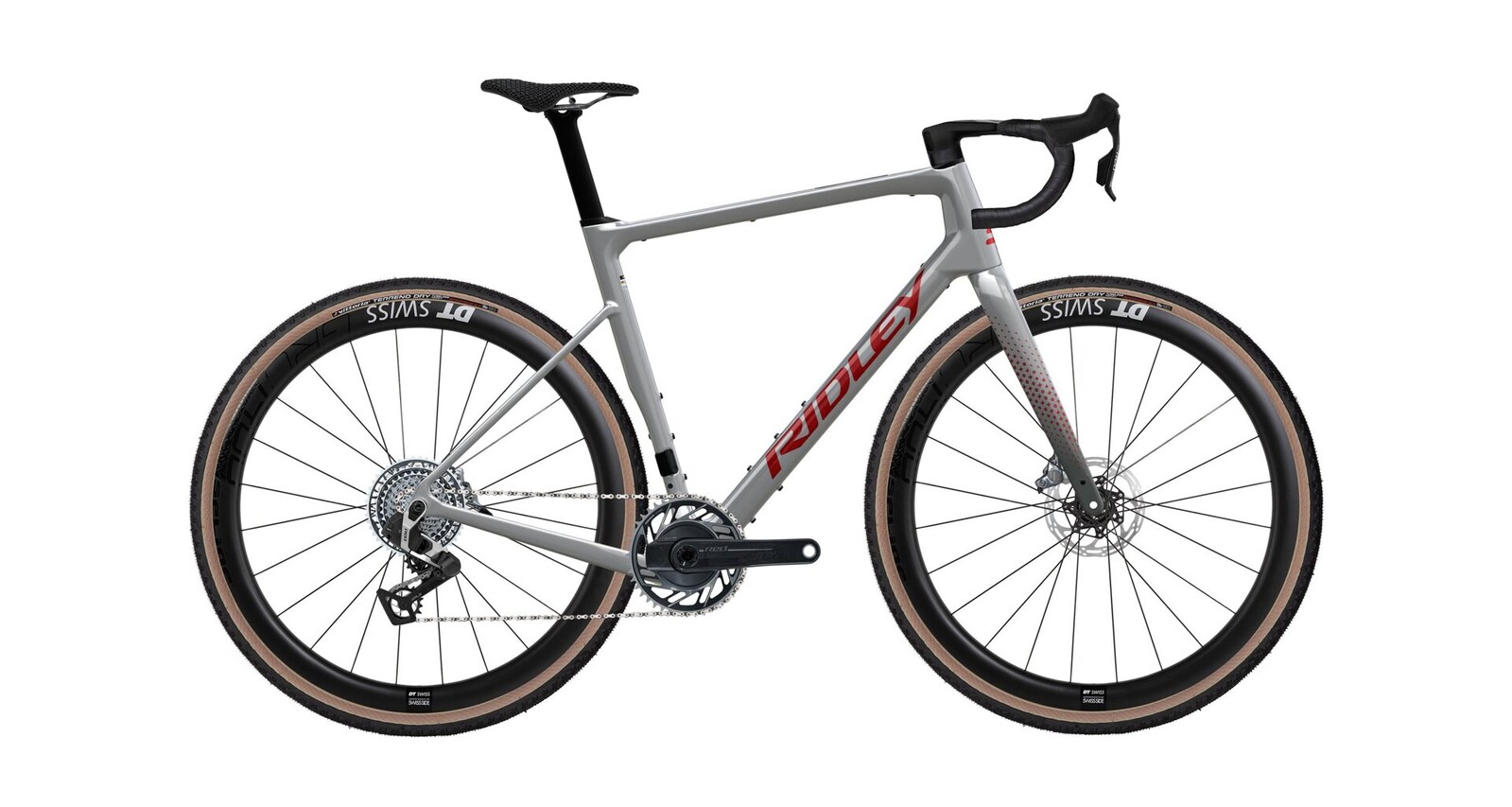 Ridley Grifn RS Sram Red XPLR - Battleship Grey / Candy Red Metallic Velikost: XS