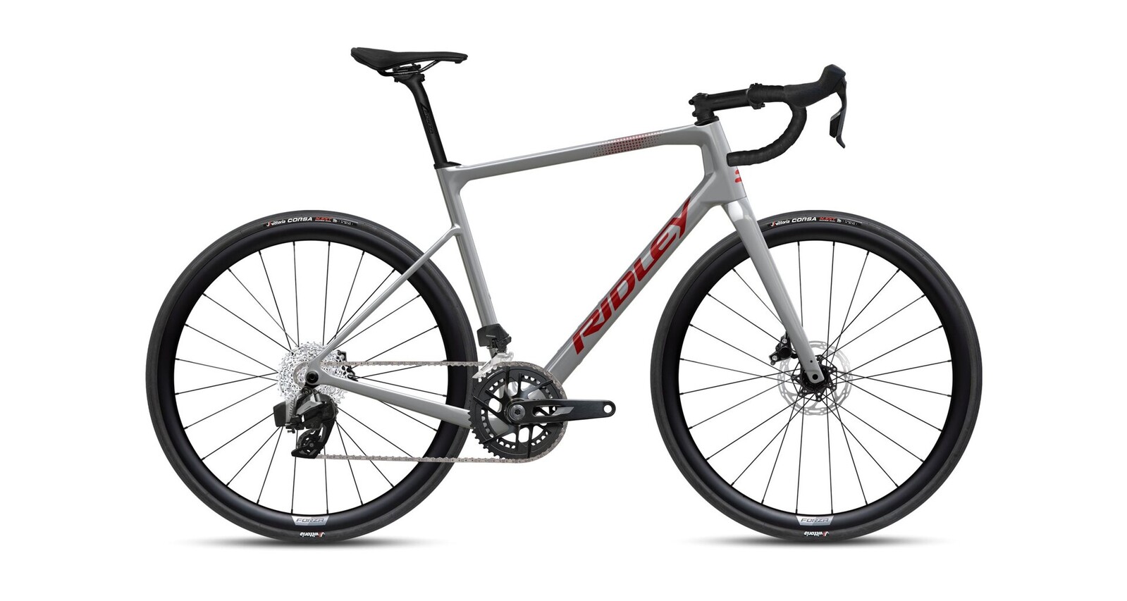 Ridley Grifn Sram Rival AXS - Battleship Grey / Candy Red Metallic Velikost: XXS