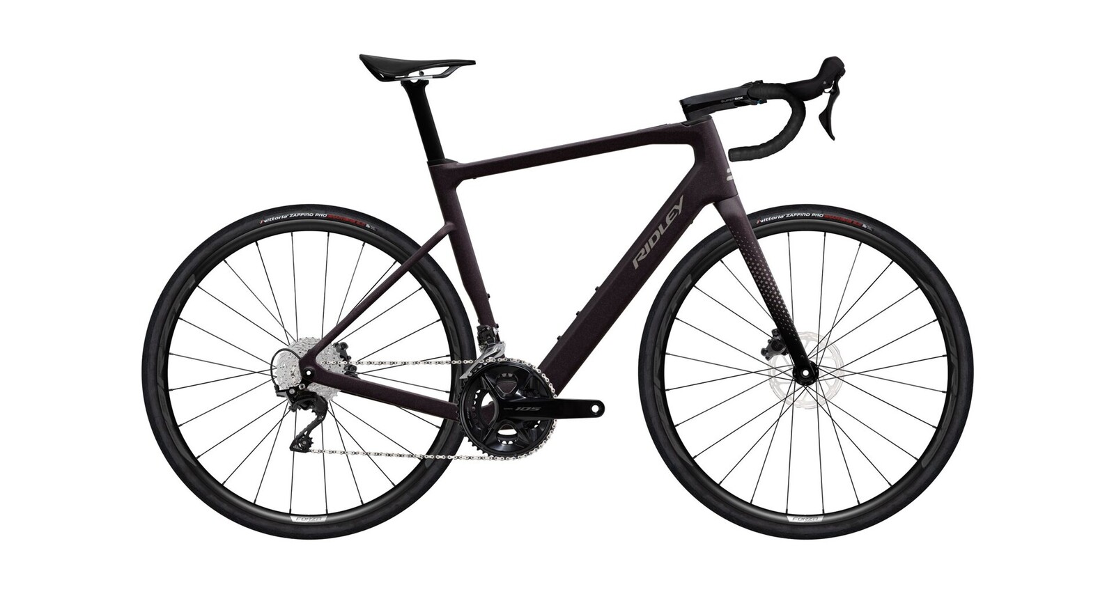 Ridley E-Grifn Shimano 105 - Dark Plum Metallic / Autumn Grey Metallic Velikost: XS