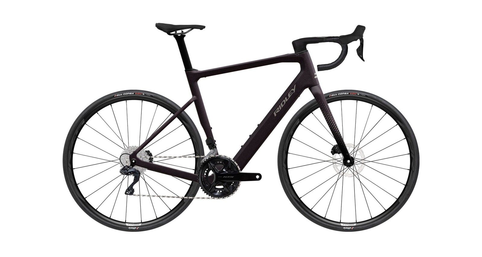Ridley E-Grifn Shimano 105 Di2 - Dark Plum Metallic / Autumn Grey Metallic Velikost: XS