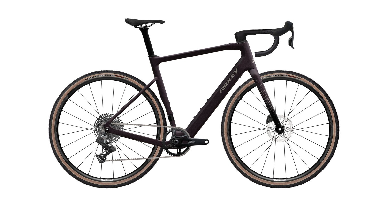 Ridley E-Grifn Sram Rival XPLR - Dark Plum Metallic / Autumn Grey Metallic Velikost: XS