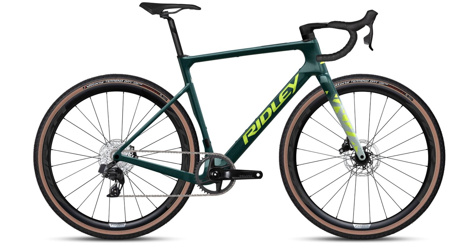 Ridley Astr Sram Apex AXS XPLR - Storm Green Metallic / Lime Green Velikost: S