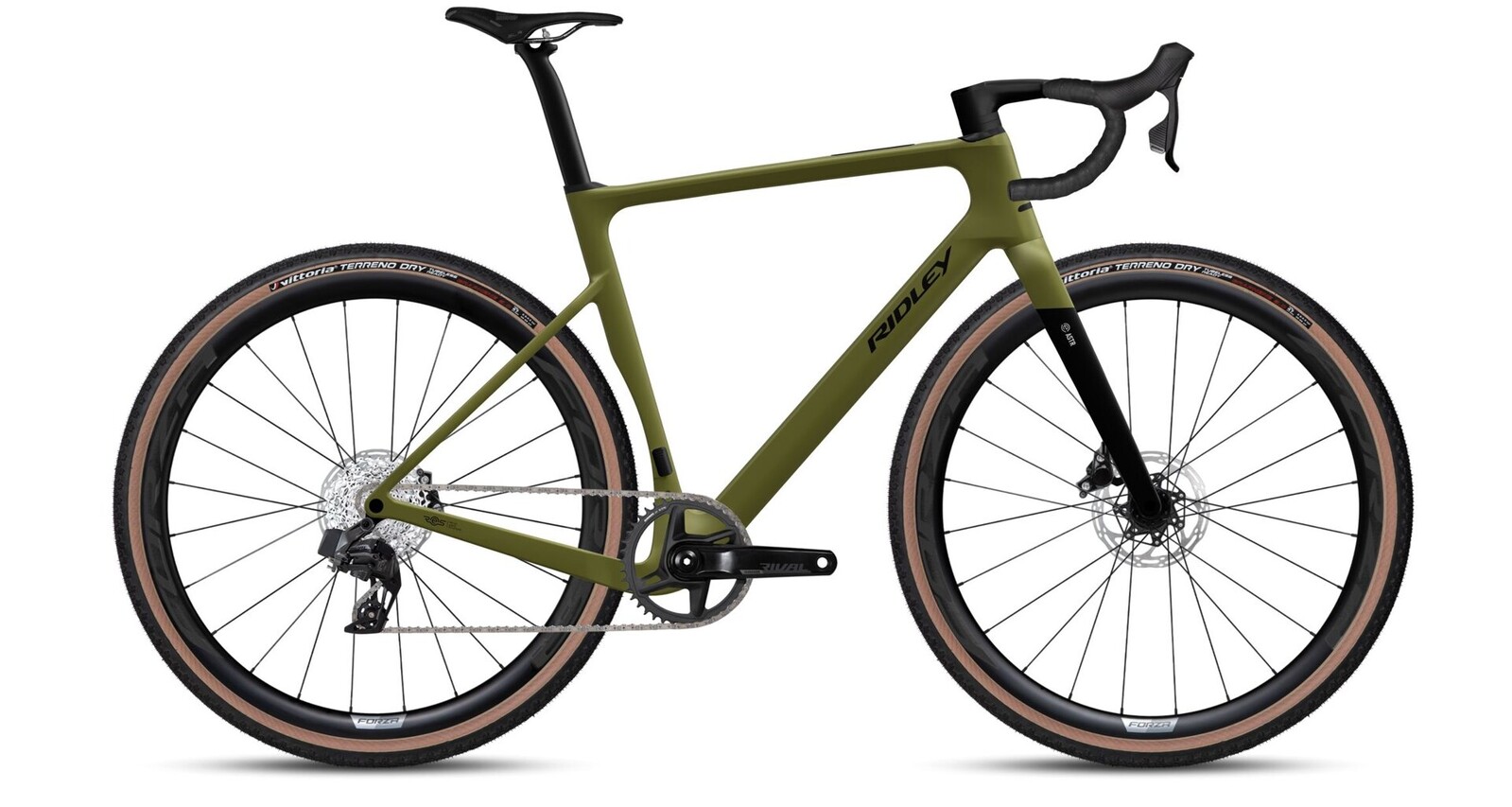 Ridley E-Astr Sram Apex AXS XPLR - Crocodile Green / UD Carbon Velikost: S