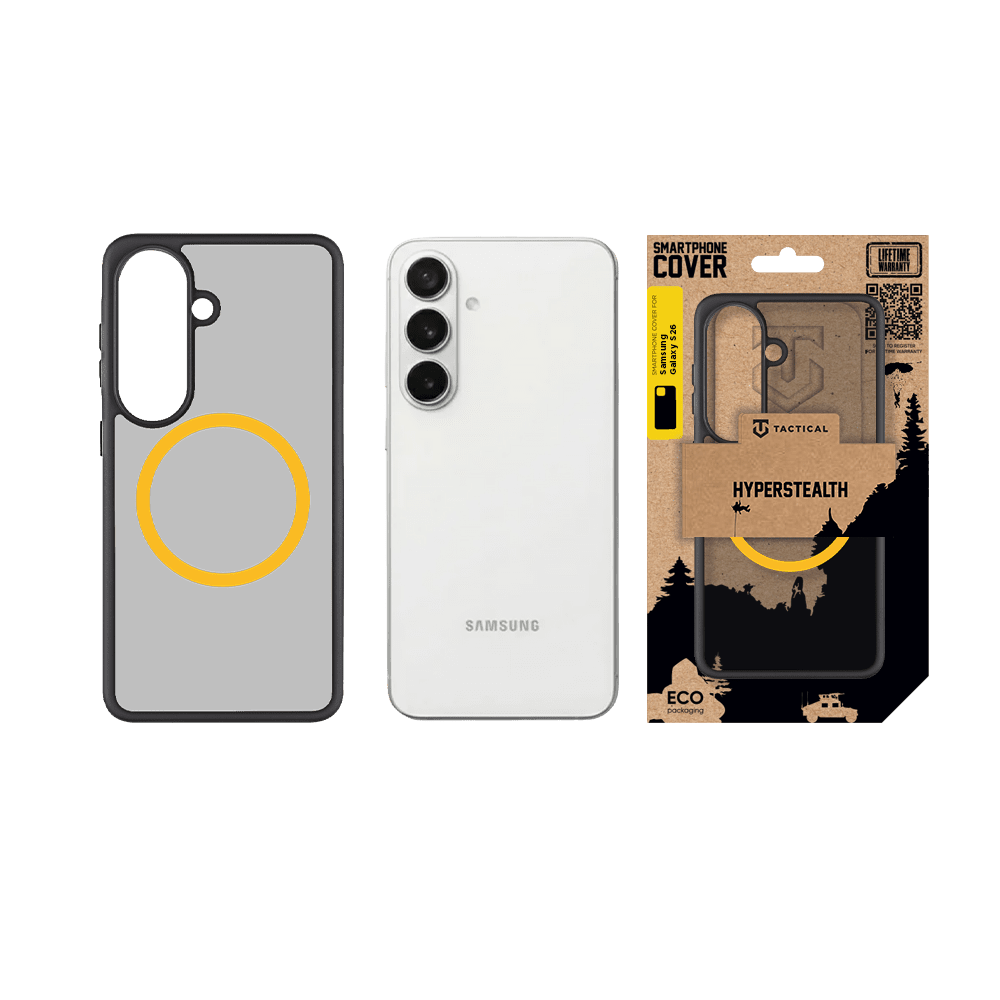 Zadní kryt Tactical MagForce Hyperstealth 2.0 pro Samsung Galaxy S26, černá - žlutá