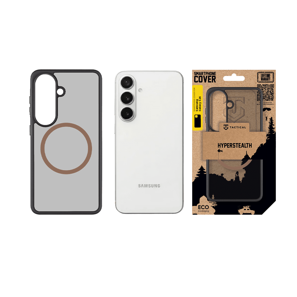 Zadní kryt Tactical MagForce Hyperstealth 2.0 pro Samsung Galaxy S26, černá - teplá hnědá