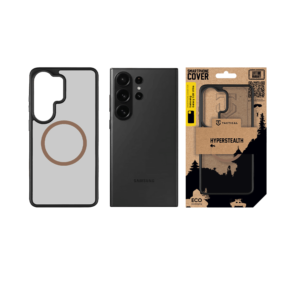 Zadní kryt Tactical MagForce Hyperstealth 2.0 pro Samsung Galaxy S26 Ultra, černá - teplá hnědá