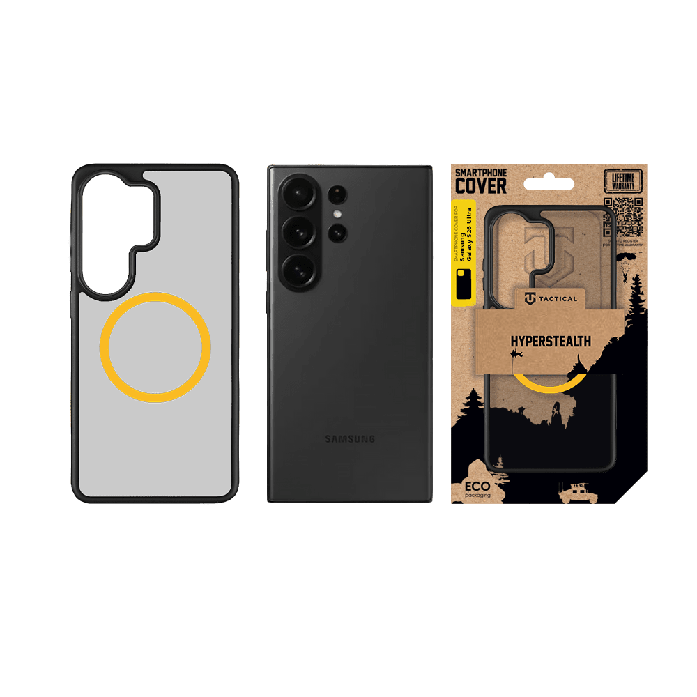 Zadní kryt Tactical MagForce Hyperstealth 2.0 pro Samsung Galaxy S26 Ultra, černá - žlutá