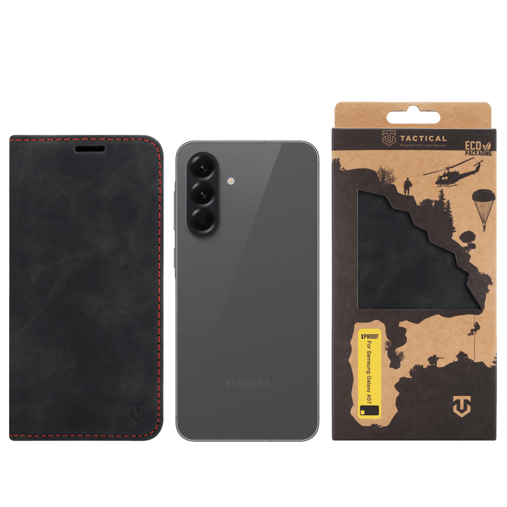 Flipové pouzdro Tactical Xproof pro Samsung Galaxy A57, black hawk