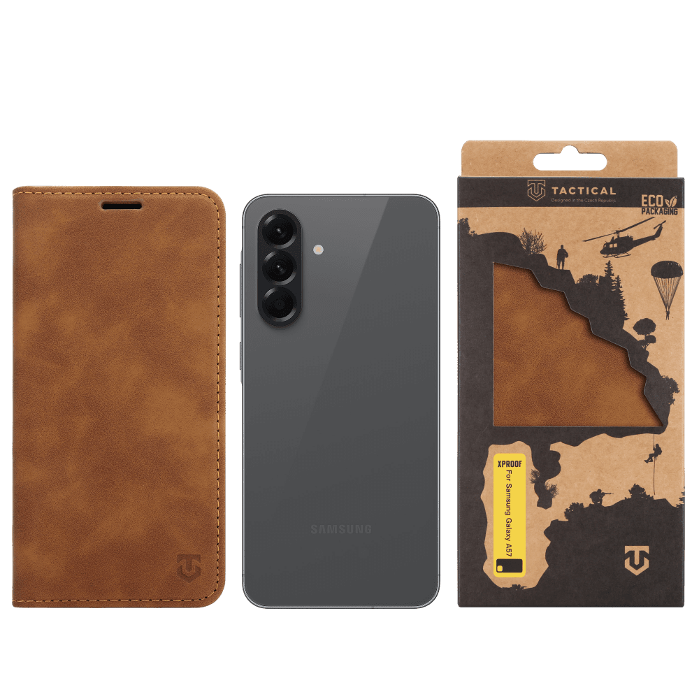 Flipové pouzdro Tactical Xproof pro Samsung Galaxy A57, mud brown