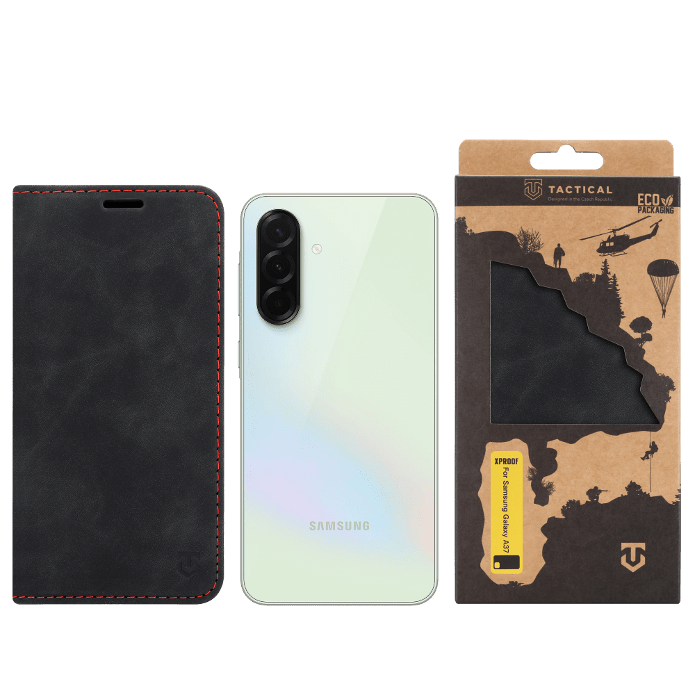 Flipové pouzdro Tactical Xproof pro Samsung Galaxy A37, black hawk