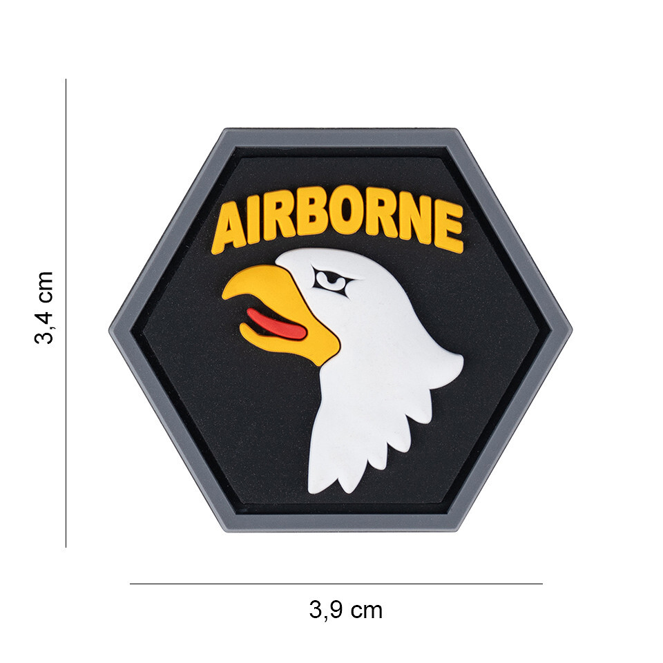 Gumová nášivka 101 Inc Hexagon 101st Airborne - barevná