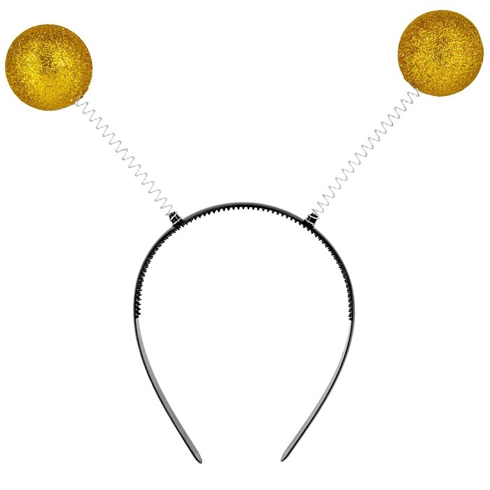 Čelenka se zlatými kuličkami na pružinkách