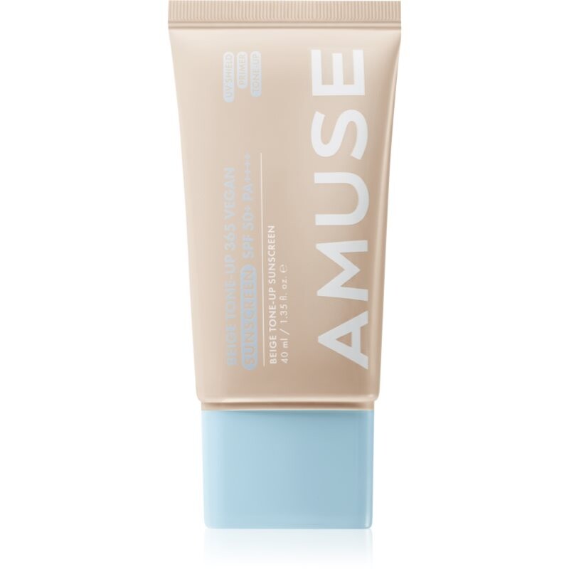 AMUSE Beige Tone-Up 365 Vegan Sunscreen tónovací opalovací fluid pro sjednocení barevného tónu pleti SPF 50+ 40 ml