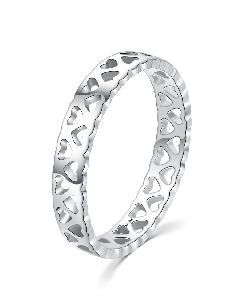 MOISS Dámský stříbrný prsten se srdíčky R0002048-P 46 mm
