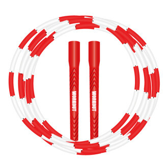 Workout Korálkové švihadlo WORKOUT - nastavitelné - červené WOR534