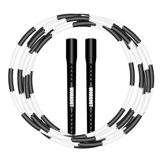 Workout Korálkové švihadlo WORKOUT - nastavitelné - černé WOR537