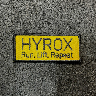 Workout Nášivka HYROX se suchým zipem - Run, Lift, Repeat - žlutá WOR541