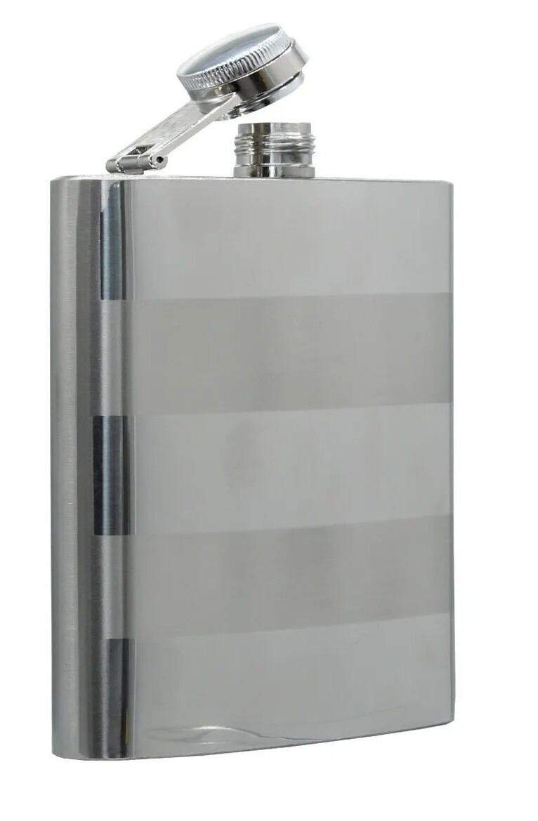 Likérka placatka 9oz. (266ml) pruhy nerez