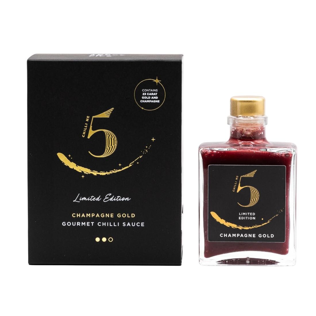Chilli omáčka CHAMPAGNE GOLD 100 ml, limitovaná edice, Chilli No5