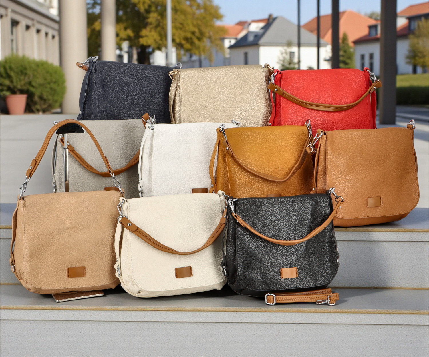 Trendy dámská koženková crossbody kabelka Naiara, bílá