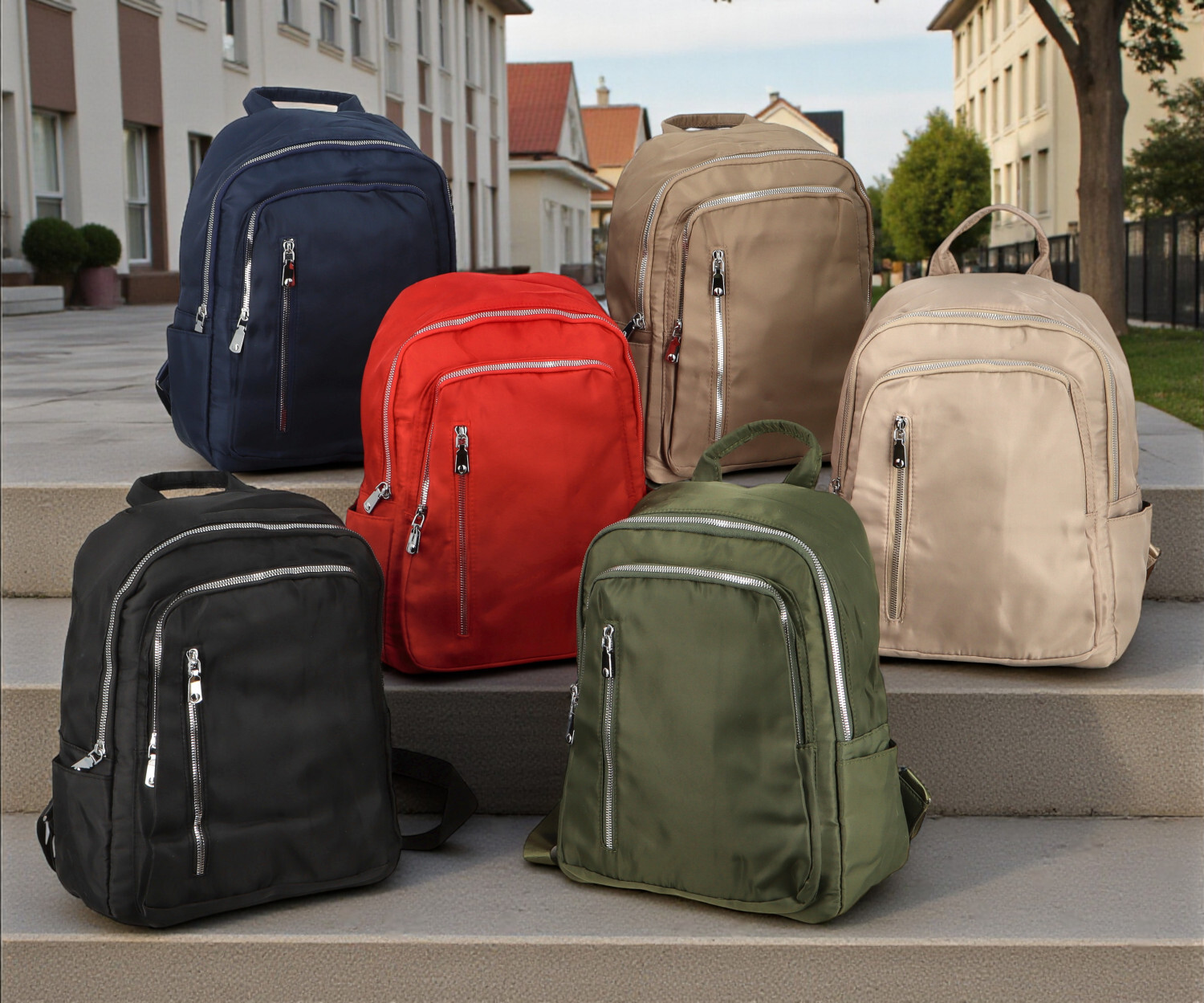 Trendy dámský textilní batoh Katina, béžový