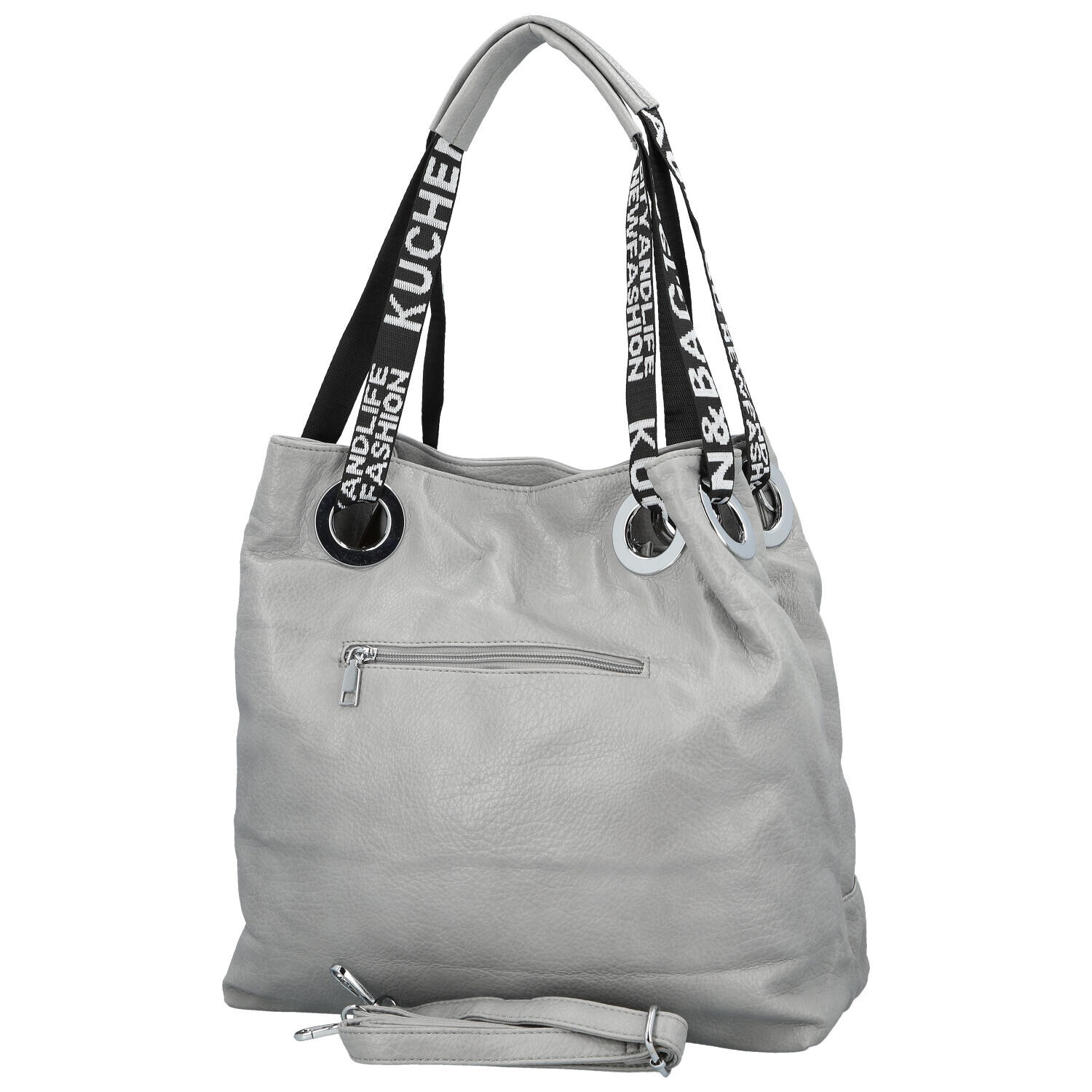 Módní dámská koženková kabelka na rameno Žanet, světle šedá