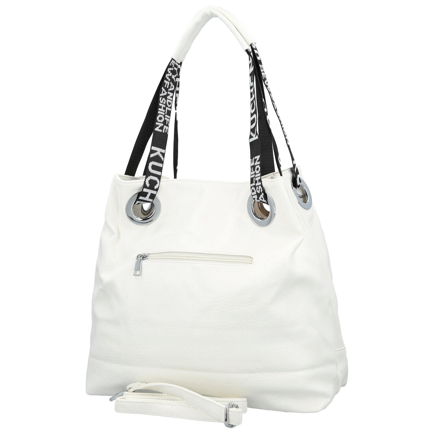 Módní dámská koženková kabelka na rameno Žanet, bílá