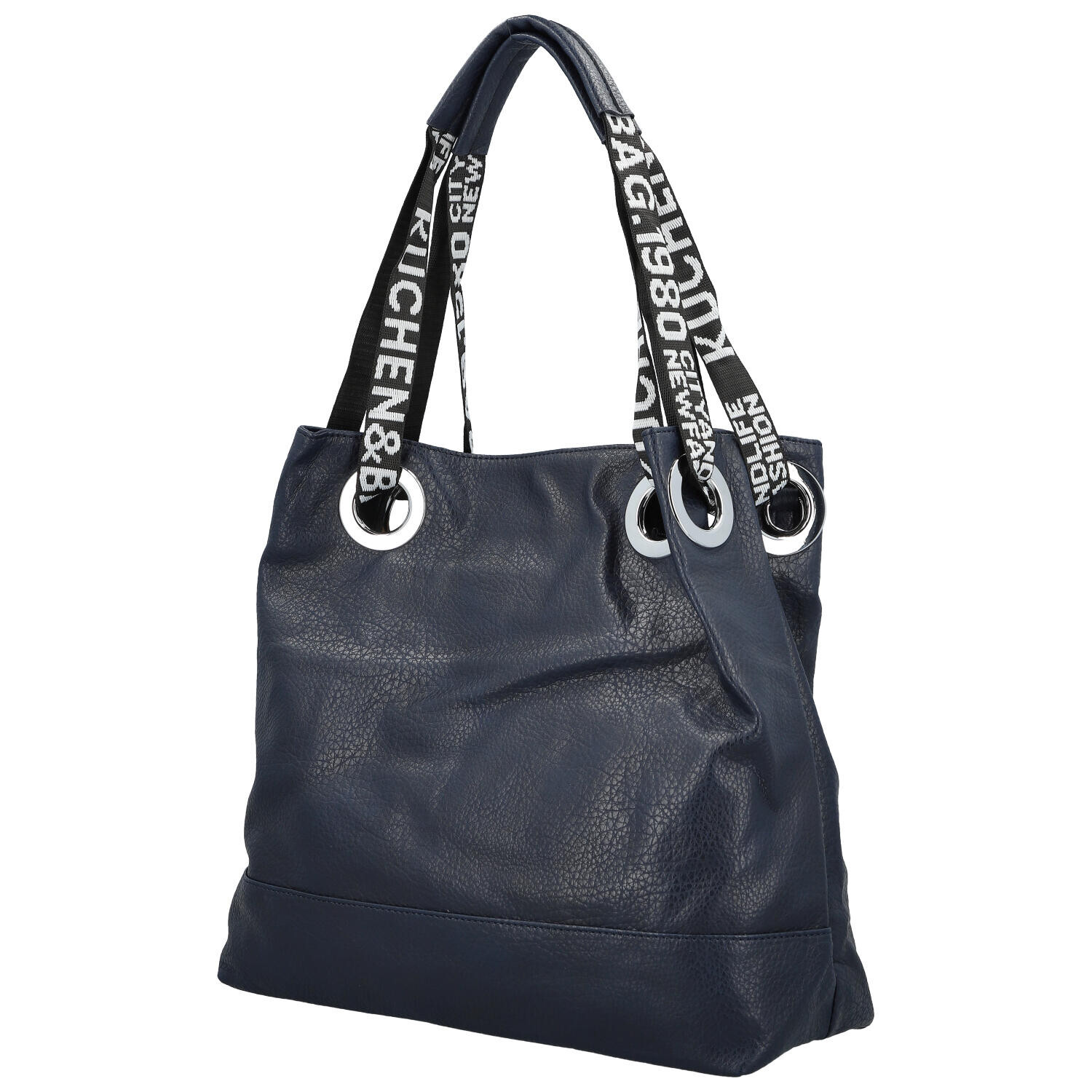 Módní dámská koženková kabelka na rameno Žanet, tmavě modrá