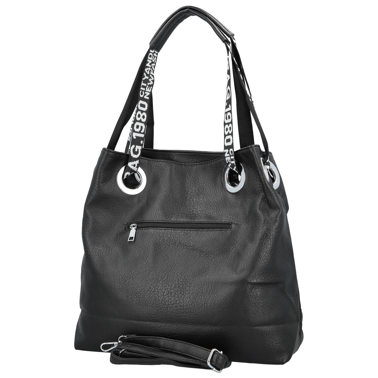 Módní dámská koženková kabelka na rameno Žanet, černá