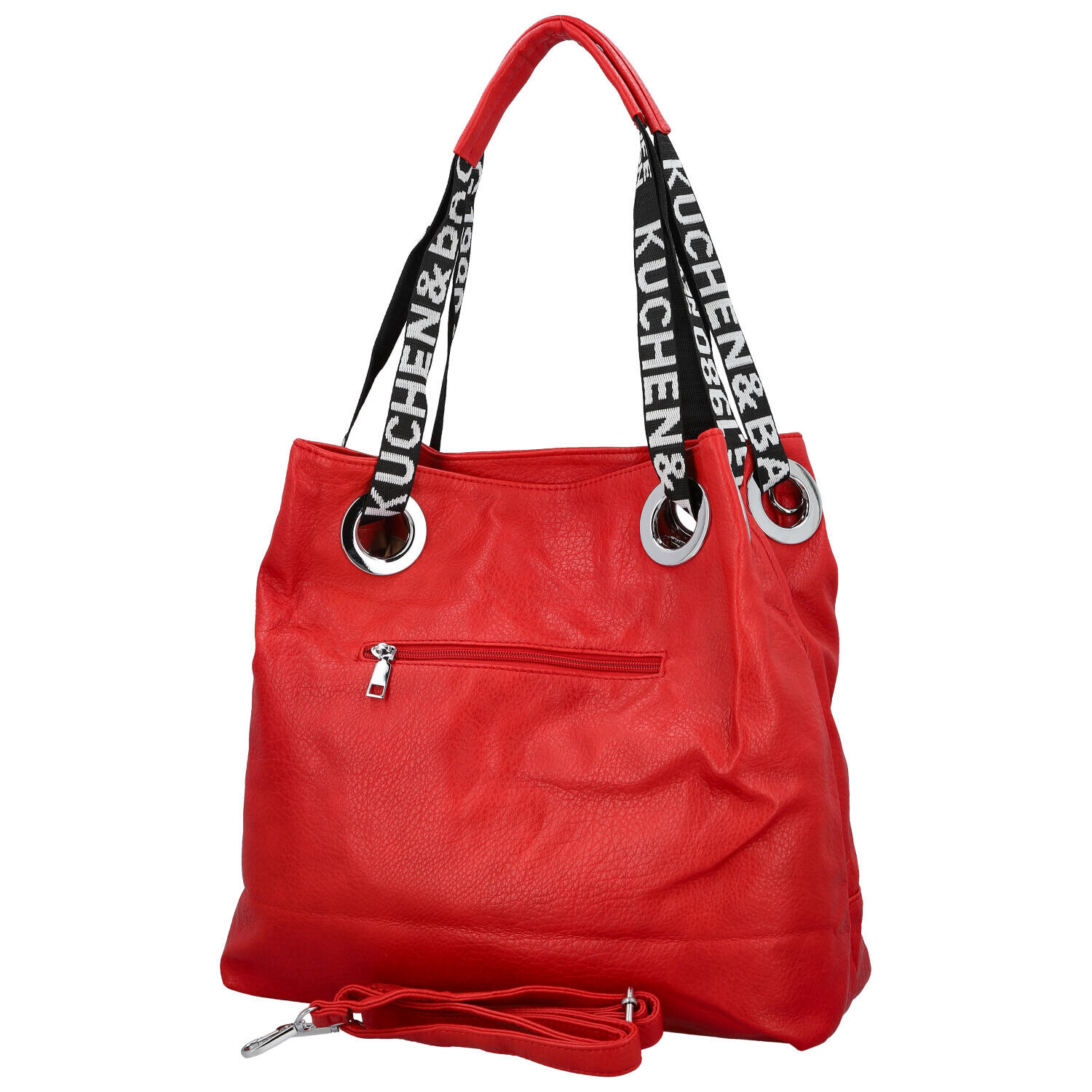 Módní dámská koženková kabelka na rameno Žanet, červená