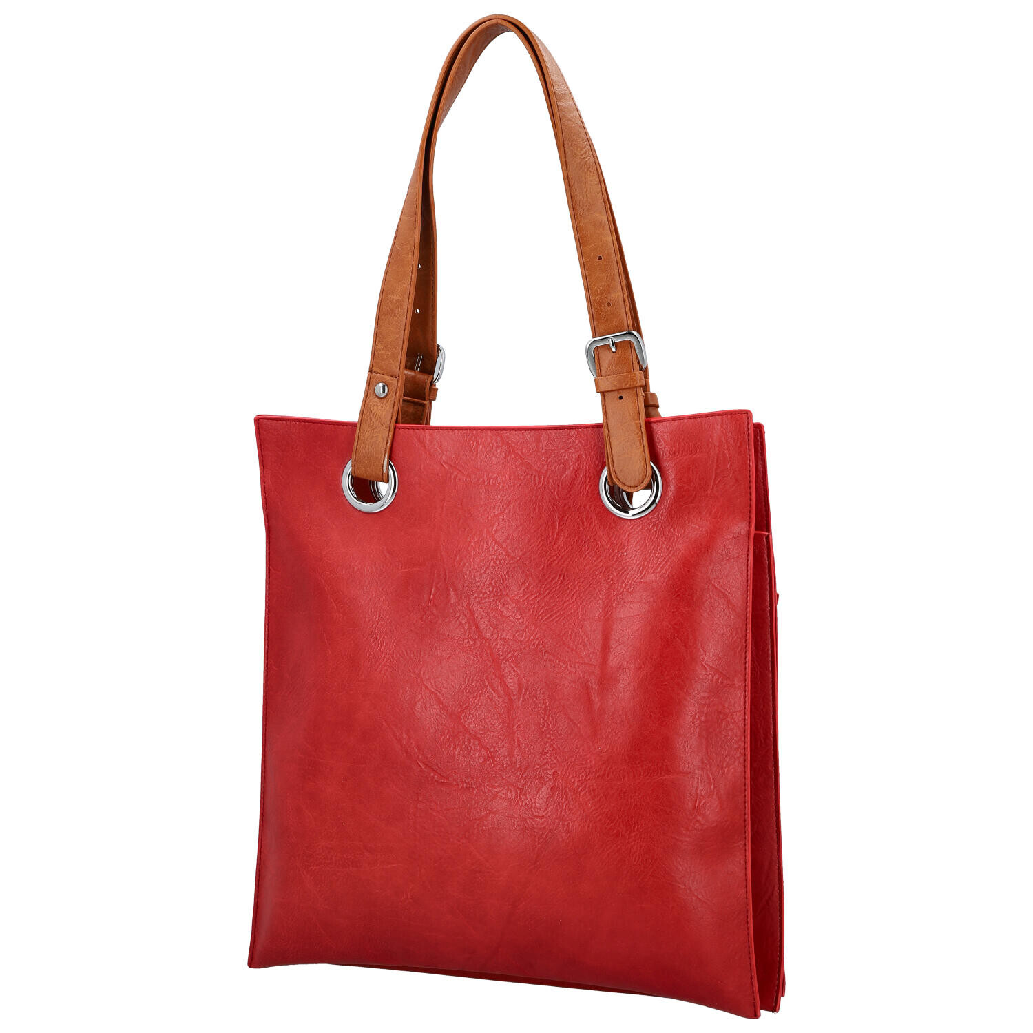 Módní dámská koženková kabelka na rameno Paytona, červená