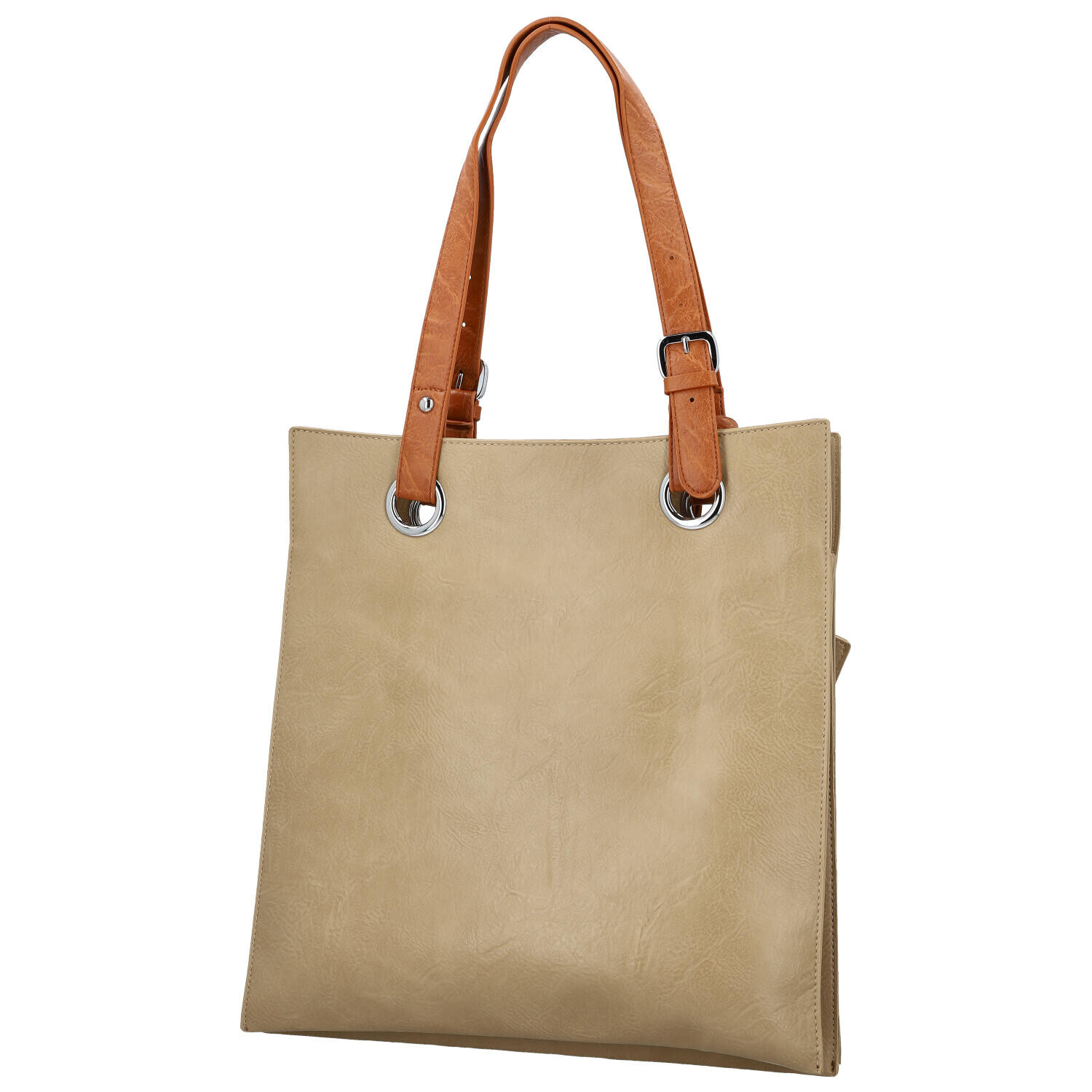 Módní dámská koženková kabelka na rameno Paytona, béžová