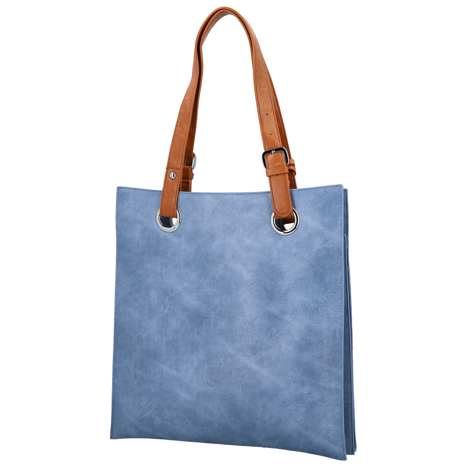 Módní dámská koženková kabelka na rameno Paytona, džínově modrá