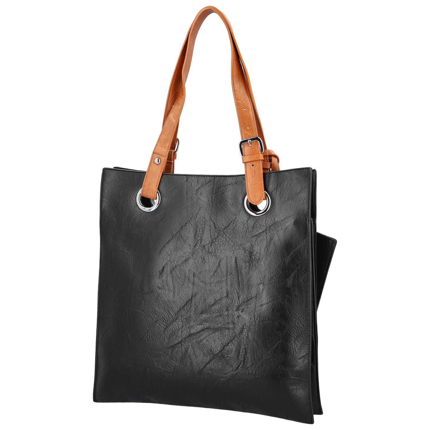 Módní dámská koženková kabelka na rameno Paytona, černá