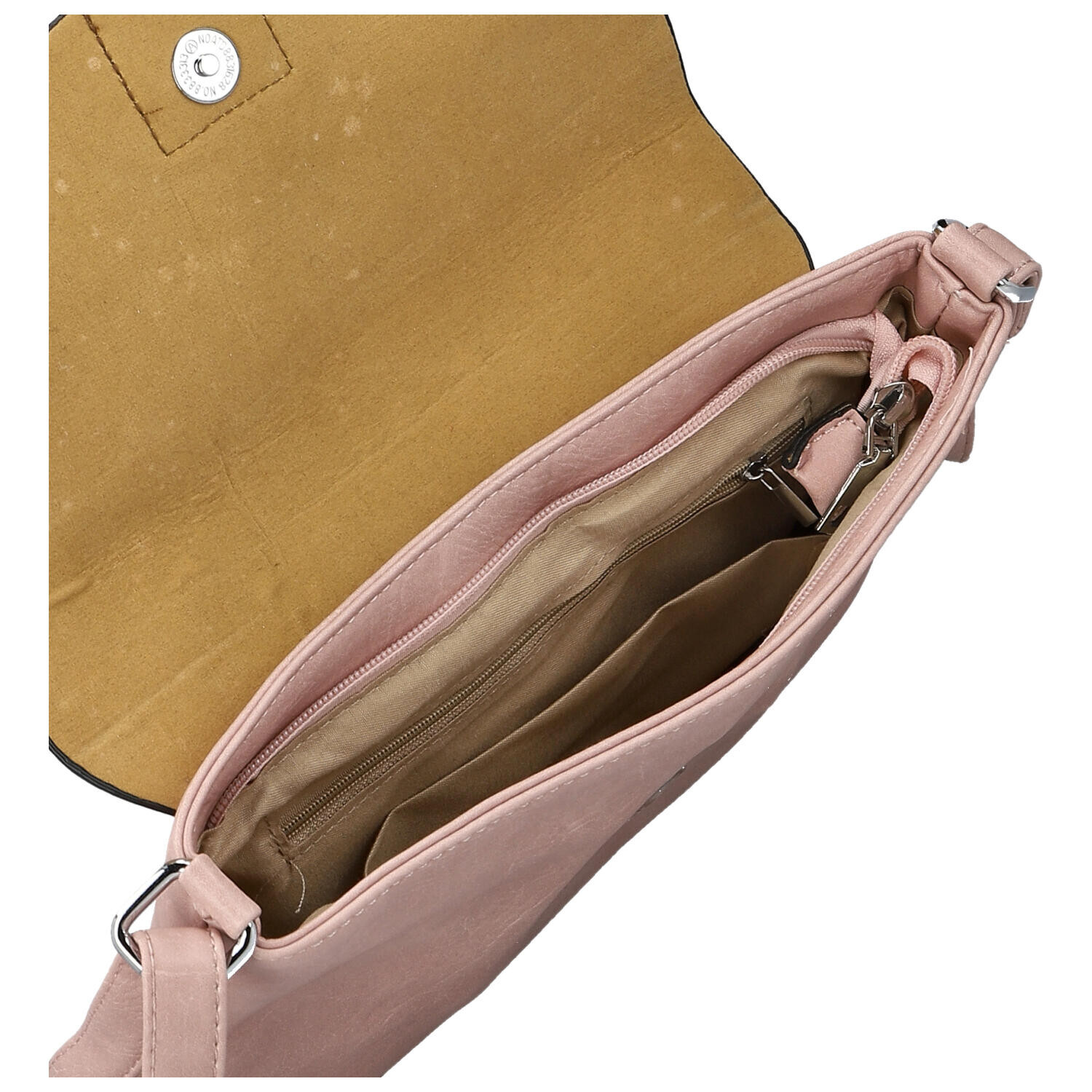 Trendy dámská koženková crossbody kabelka Derika, růžová