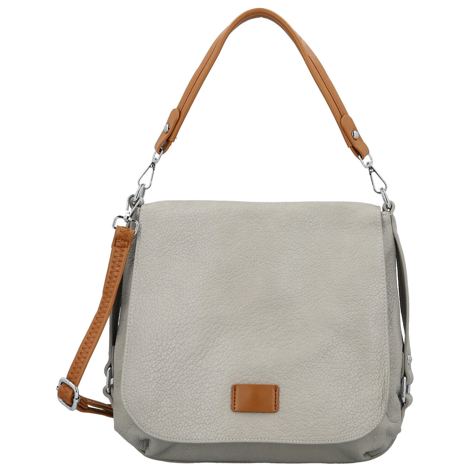 Trendy dámská koženková crossbody kabelka Naiara, šedá