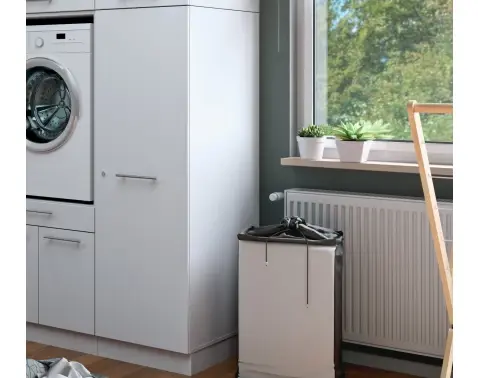 Víceúčelová skříň s policemi Mr. Sauber, 50 cm, bílá