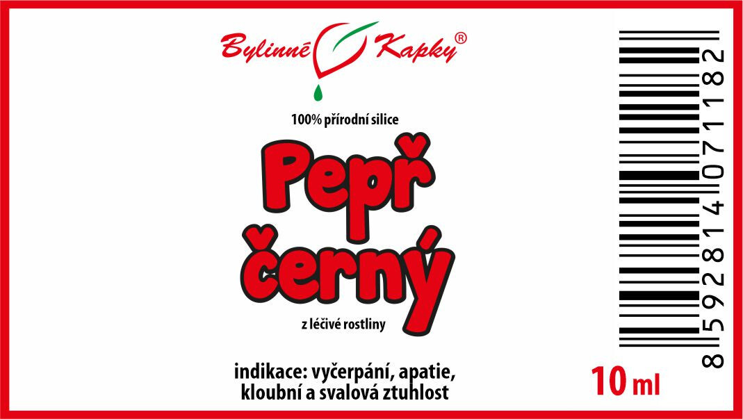 Pepř černý - 100% přírodní silice - esenciální (éterický) olej 10 ml