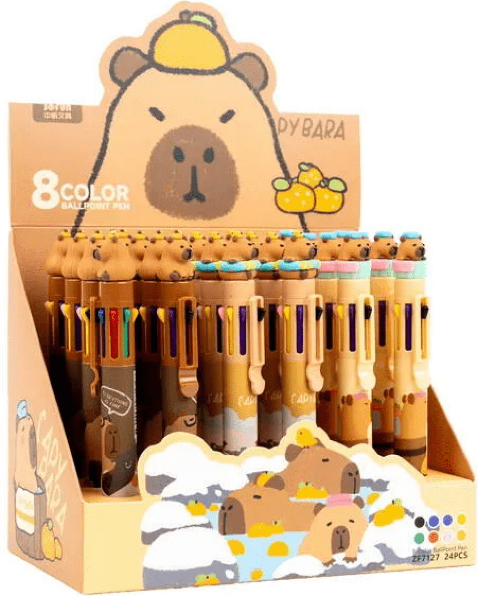 Osmi barevné pero s kapybarou (mix)