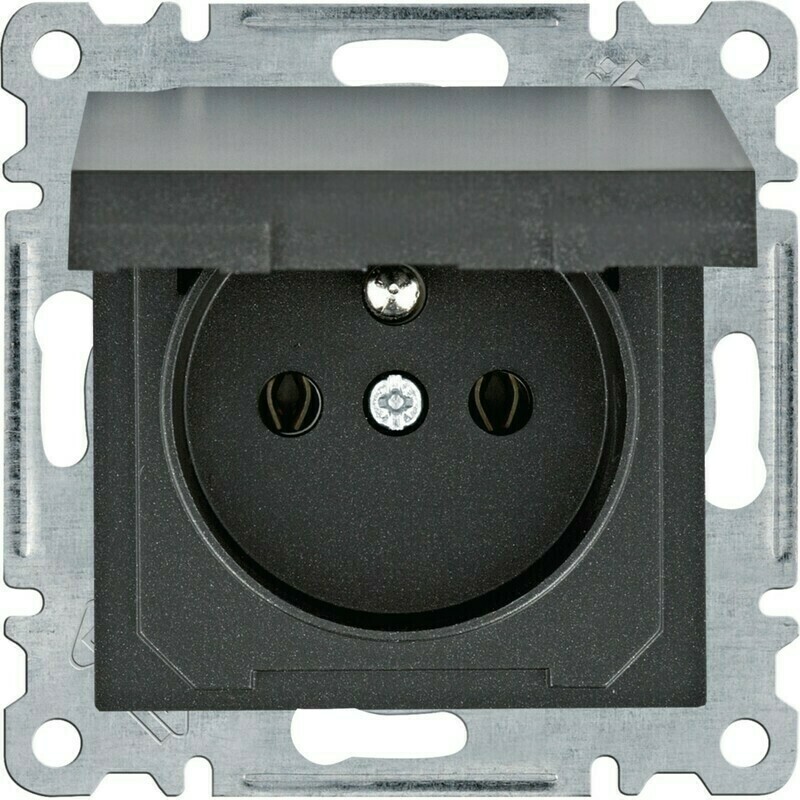 Zásuvka 230 V Hager lumina černá mat