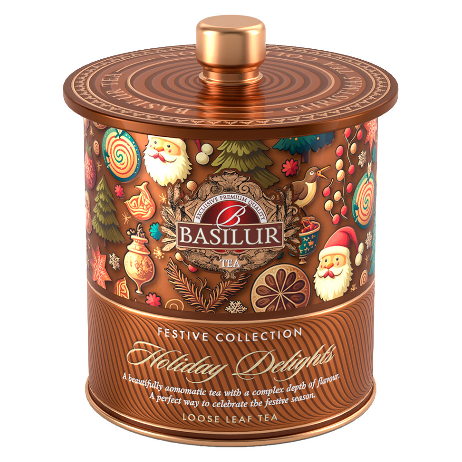 BASILUR Festive tea holiday delights černý čaj 75 g, poškozený obal